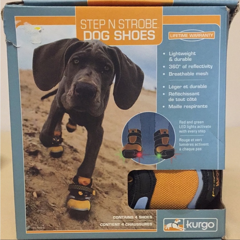 Dog light up shoes step and strobe by Kurgo
